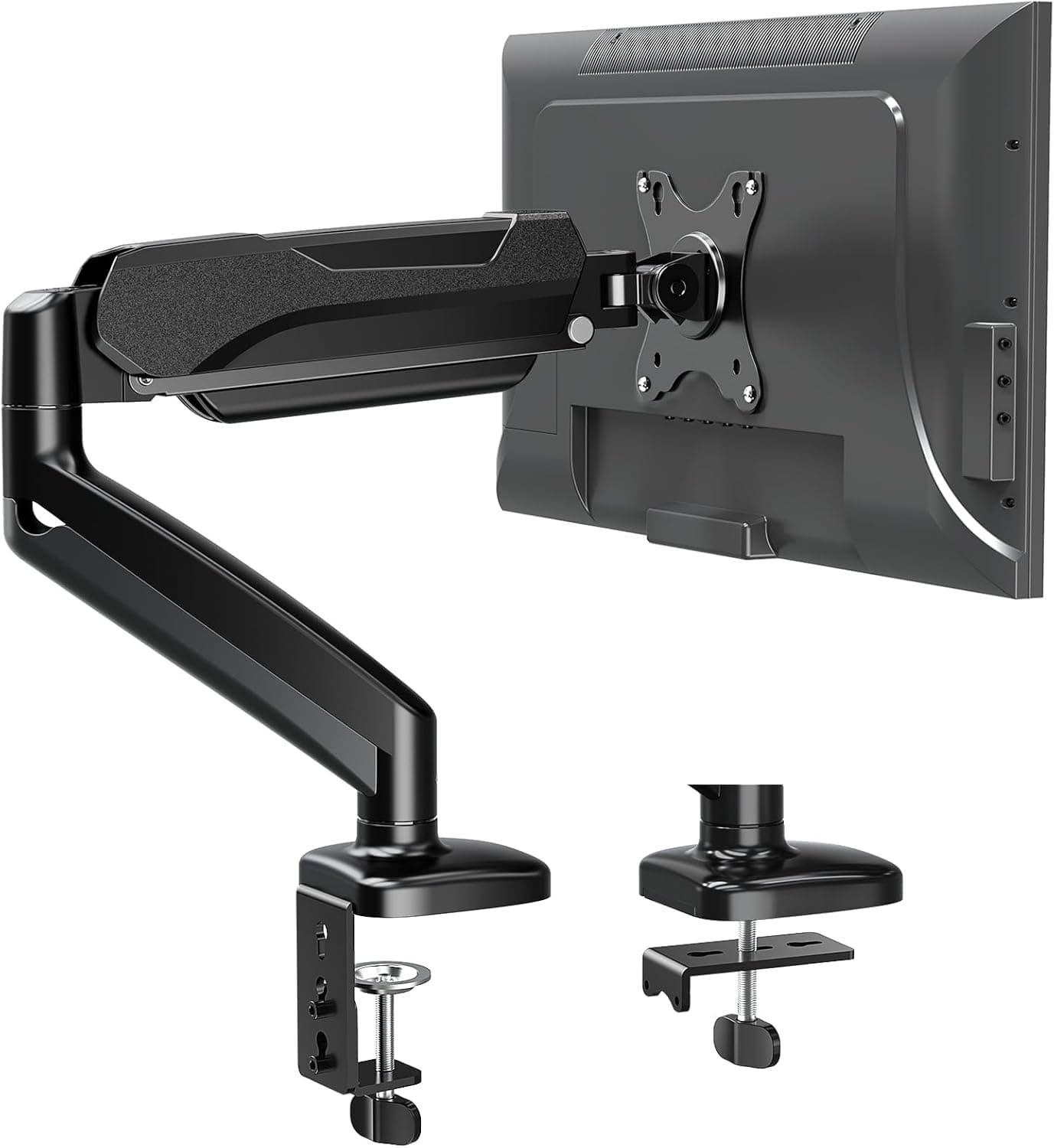MOUNTUP Single Monitor Desk Mount Holds Screen up to 32 inch, Height Adjustable Monitor Arm, Computer Monitors Stand with Clamp/Grommet Mounting Base, VESA Mounts Fit 4.4-17.6lbs Computer, Black - Best tier-2 home-office Gear