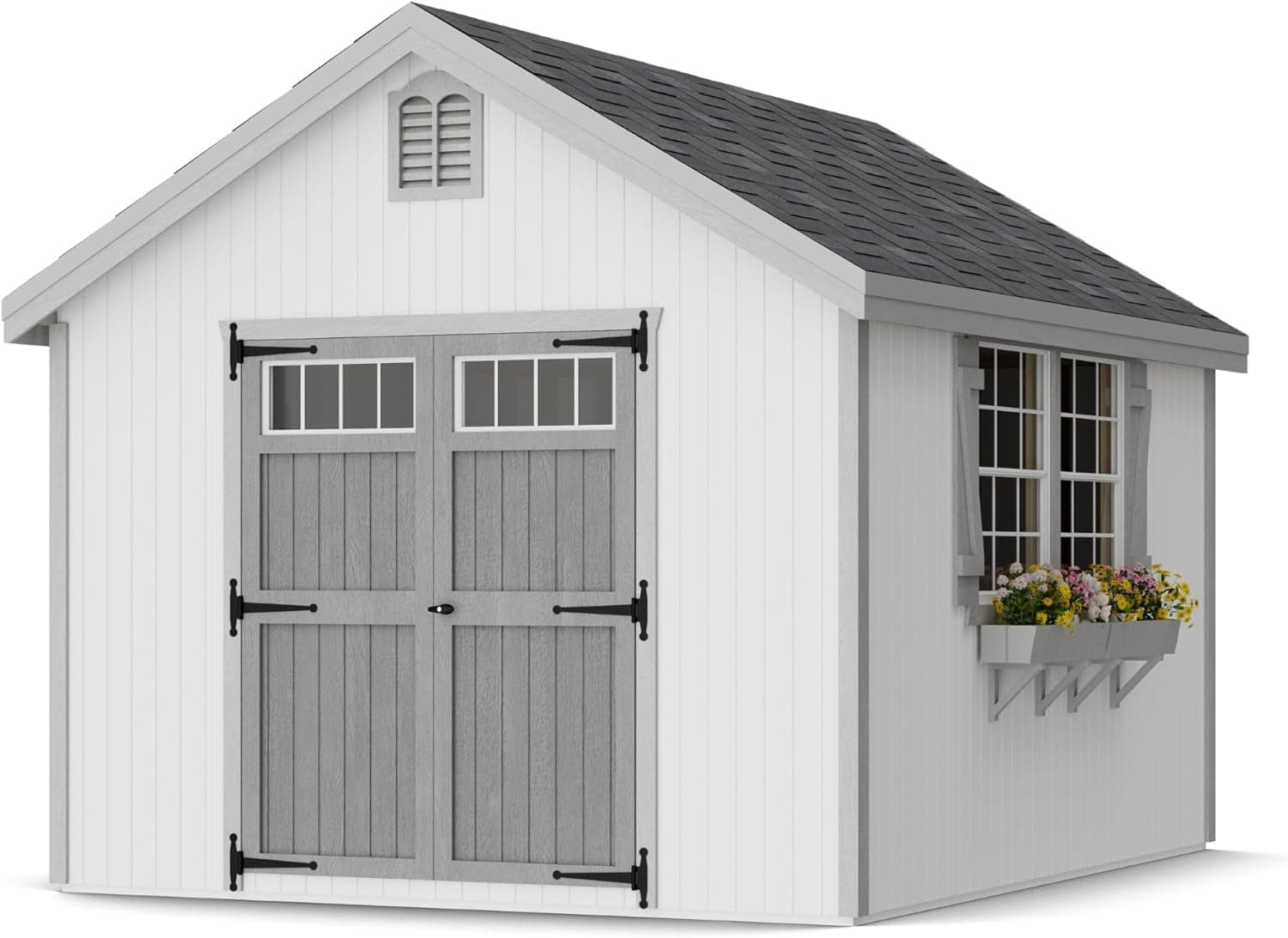 Little Cottage Co. 10x12 Colonial Williamsburg Shed with Operable Windows and Floor, Outdoor Wood Storage Do-It-Yourself Precut Kit - Best tier-3 universal Gear
