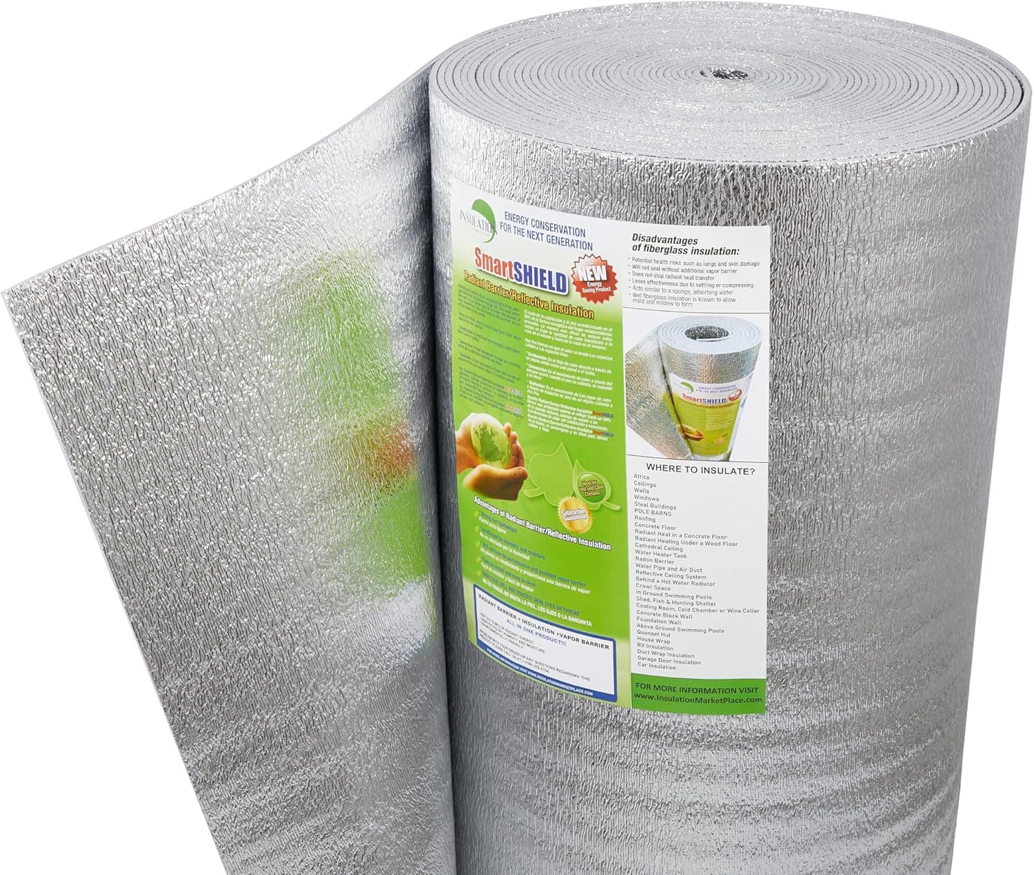SmartSHIELD -5mm 48''X50ft R17 Reflective Insulation Roll, Foam Core Radiant Barrier, Thermal Insulation - FOIL / FOIL - Best tier-2 universal Gear