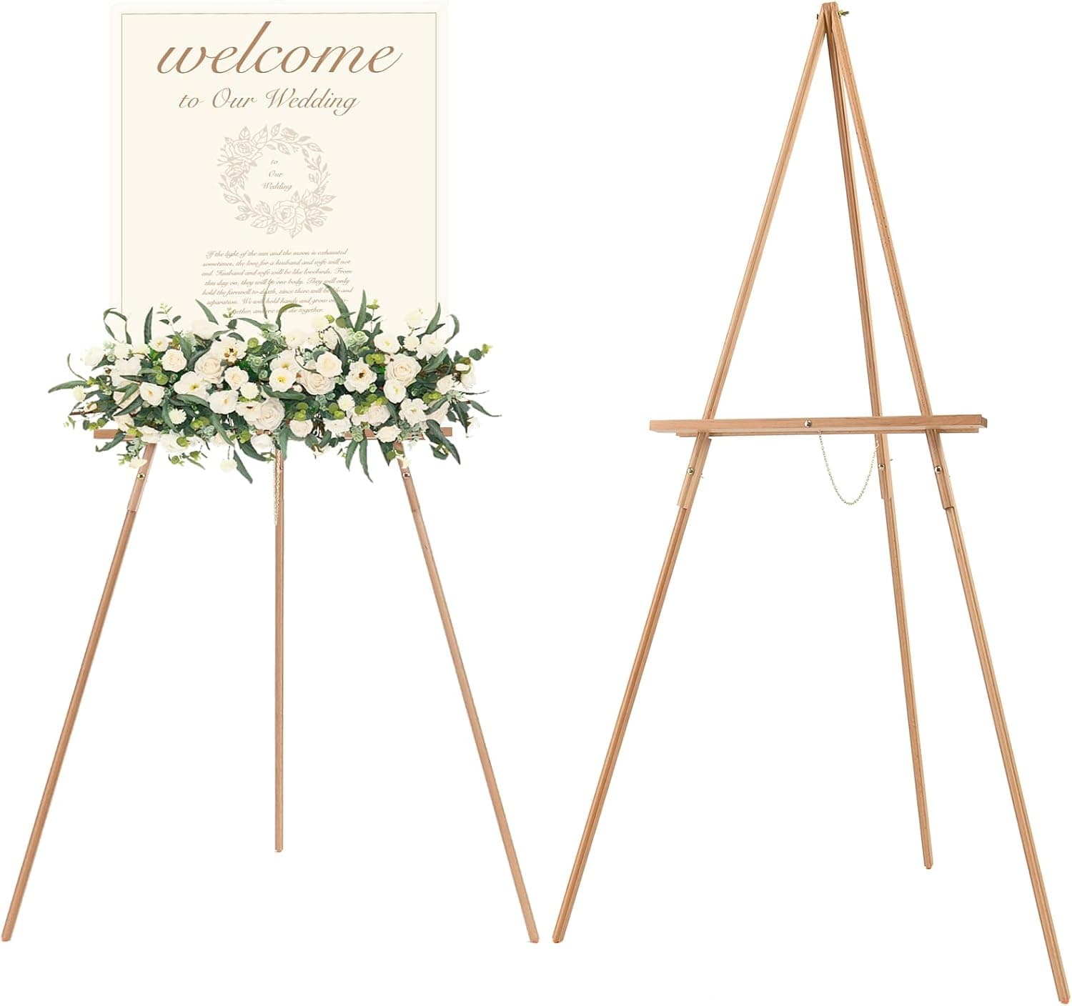 MEEDEN Wood Easel Stand for Display: Wooden Tripod for Poster Board - Wedding Easel Standing for Welcome Sign - Best tier-1 art-studio Gear